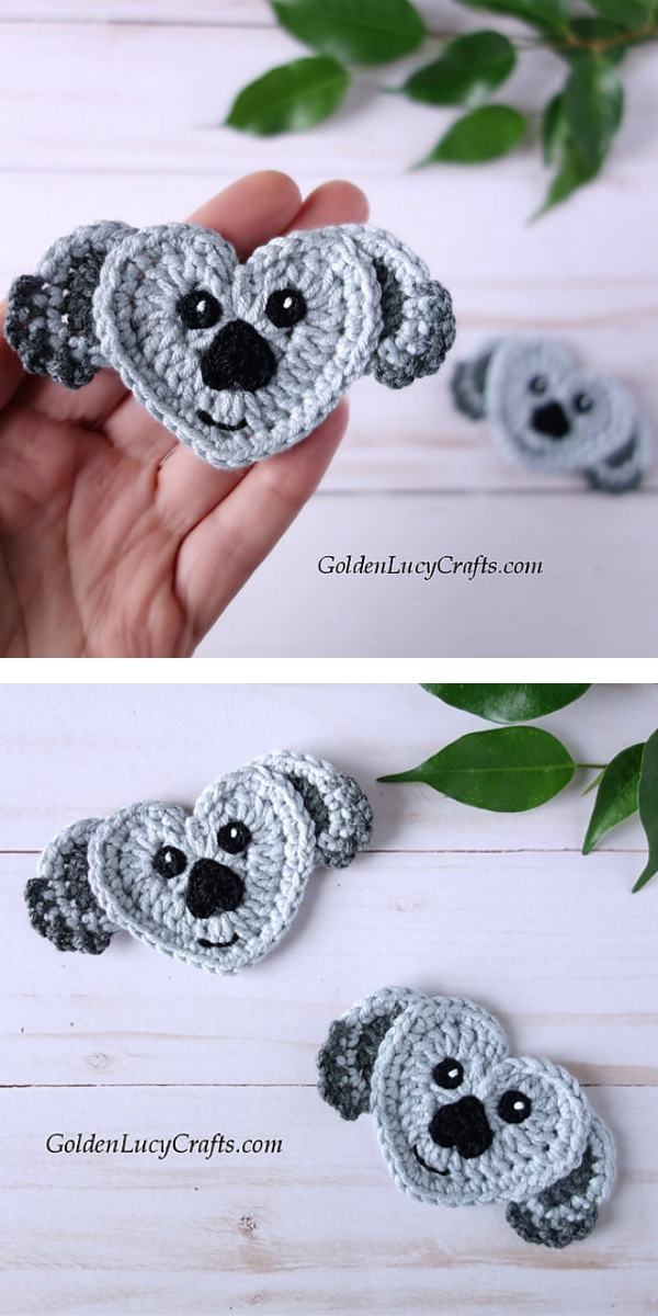 Koala applique Free crochet pattern