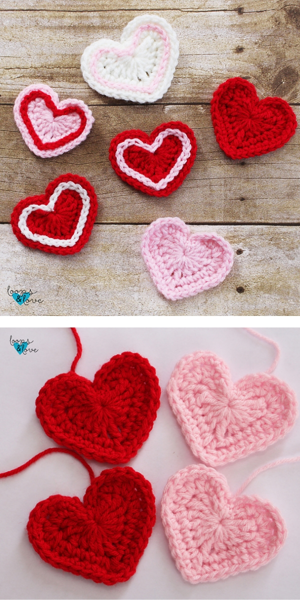 The Cutest Crochet Heart Applique Free Patterns 1001 Patterns