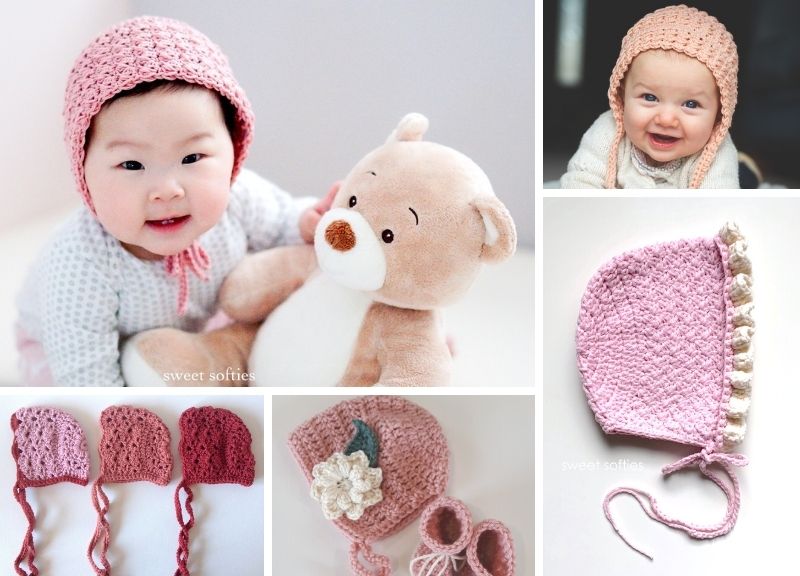 Adorable Baby Bonnets Free Crochet Patterns