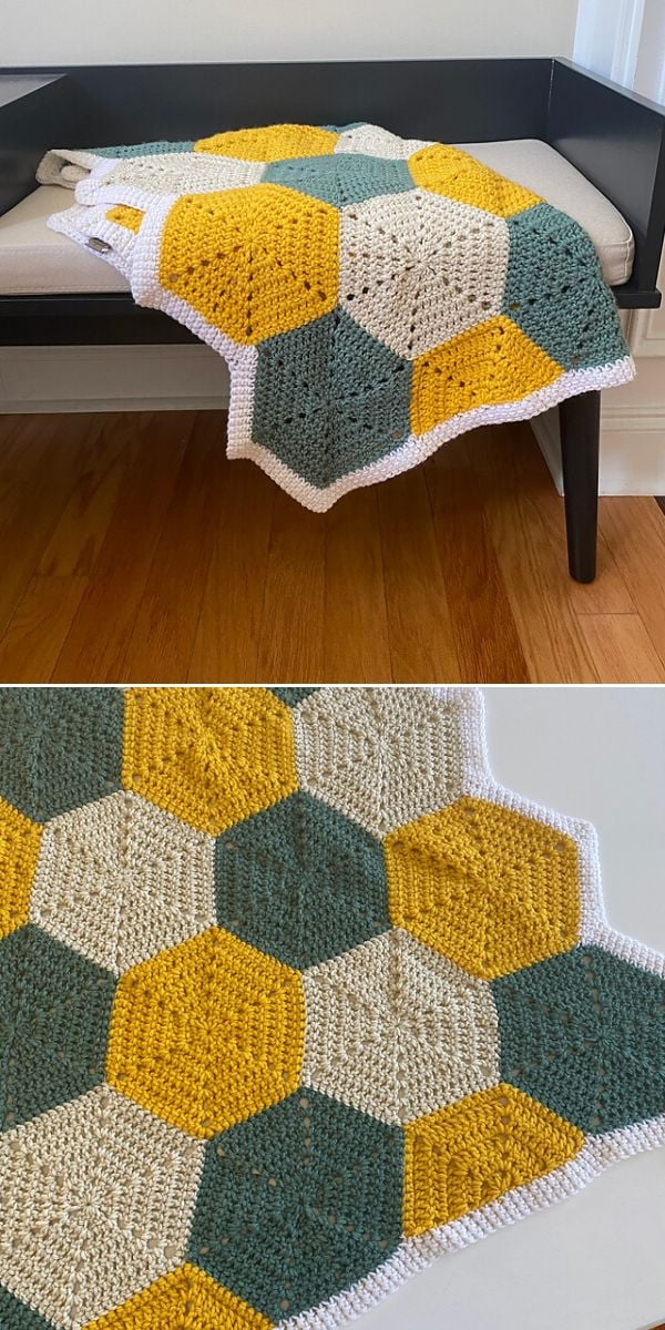 free hexagon blanket crochet pattern