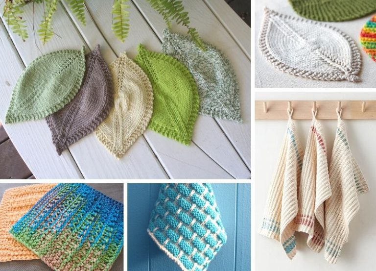 Colorful Knitted Dishcloths Free Patterns