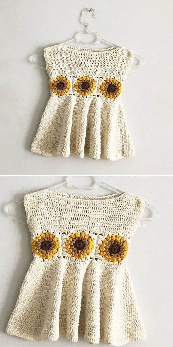 Sunflower Dress Free Crochet Pattern