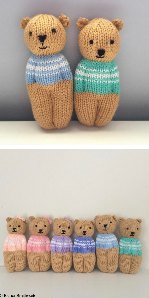 Izzy Teddy Bear Dolls Free Knitting Pattern