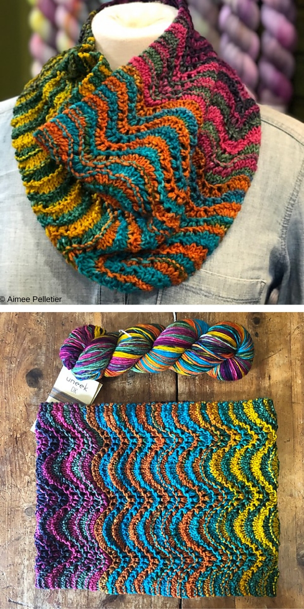  Show Off Chevron Cowl Free Knitting Pattern