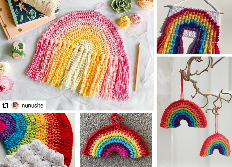 Colorful Decorative Rainbows Free Crochet Patterns