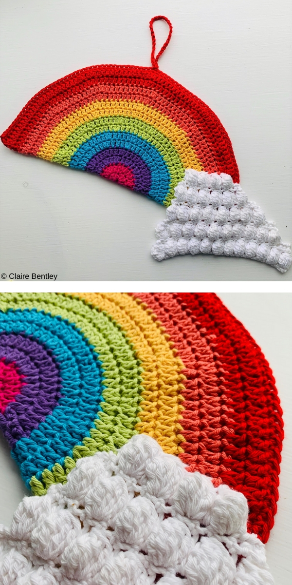  Rainbow Wall Hanging Free Crochet Pattern