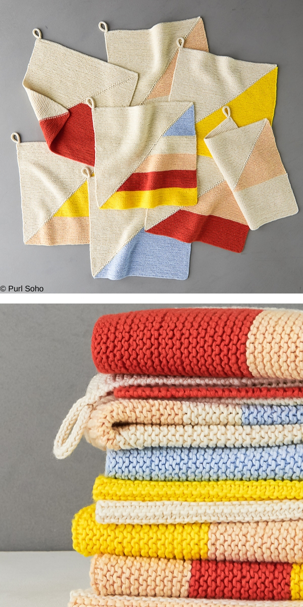 Waffle Stitch Washcloth + Hand Towel In Santolina - Purl Soho