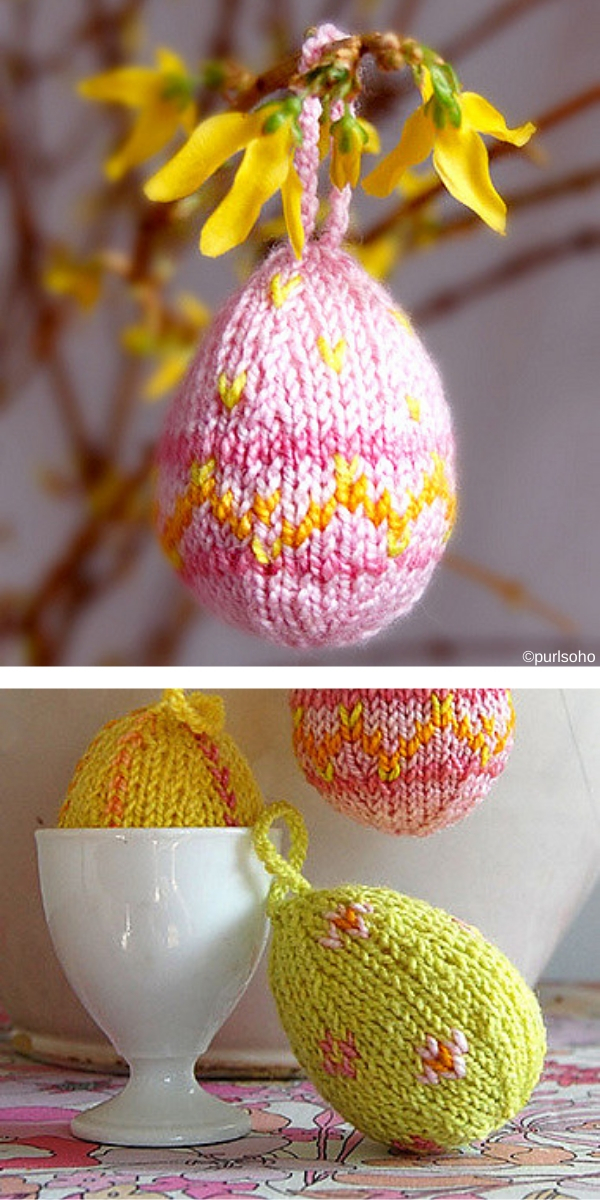 Knit Easter Egg Ornaments Free Knitting Pattern