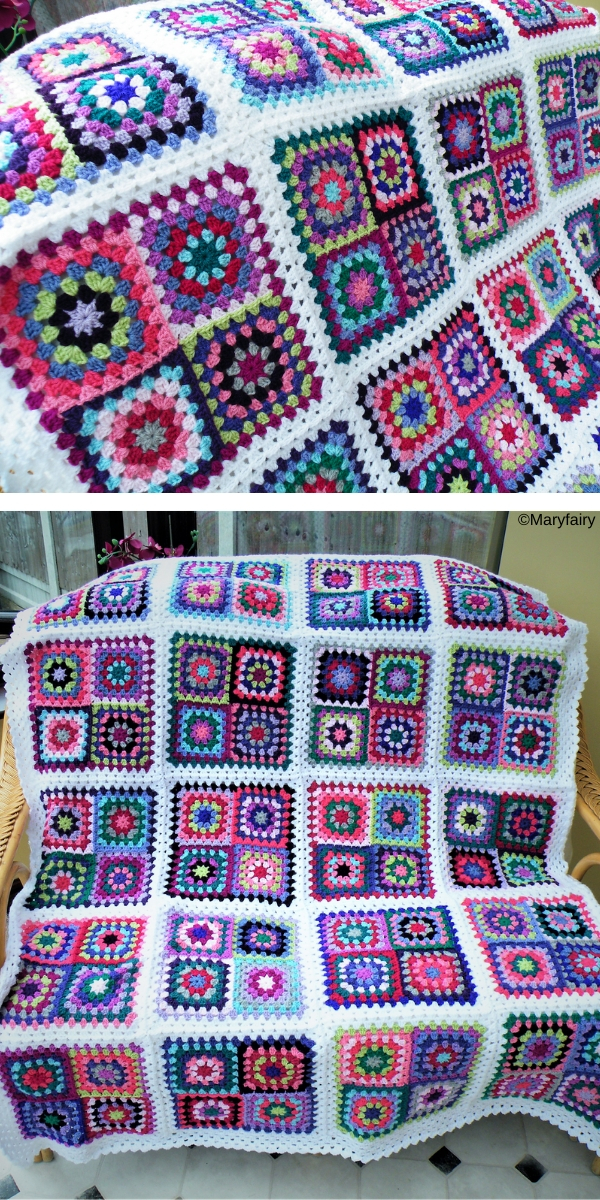Summer Garden Granny Square Blanket Ideas Free Crochet Pattern