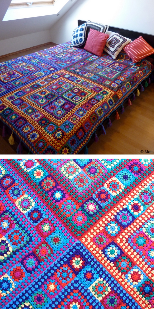 Summer Garden Granny Square Blanket Ideas Free Crochet Pattern