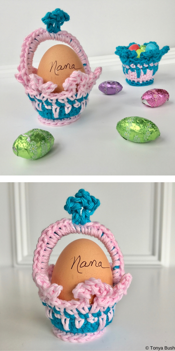 Crown Easter Basket Egg Cozy Free Crochet Pattern