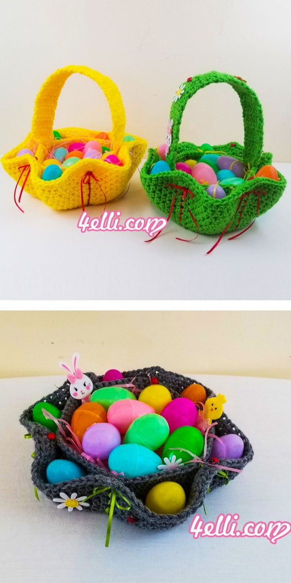 Easter Egg Basket Free Crochet Pattern