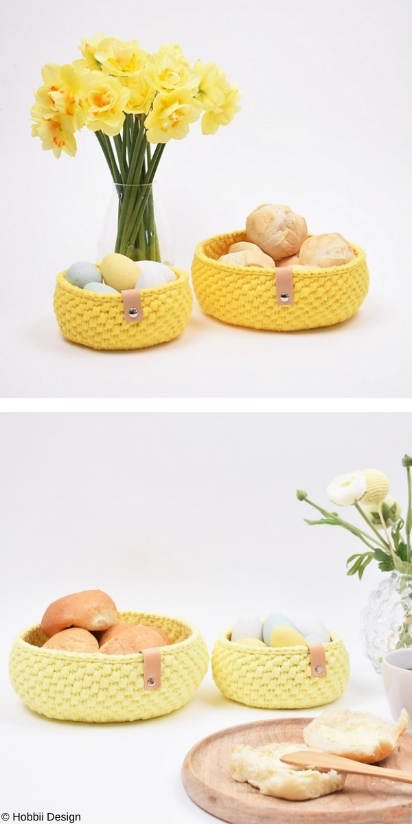 Ribbon Easter Bread Basket Free Crochet Pattern