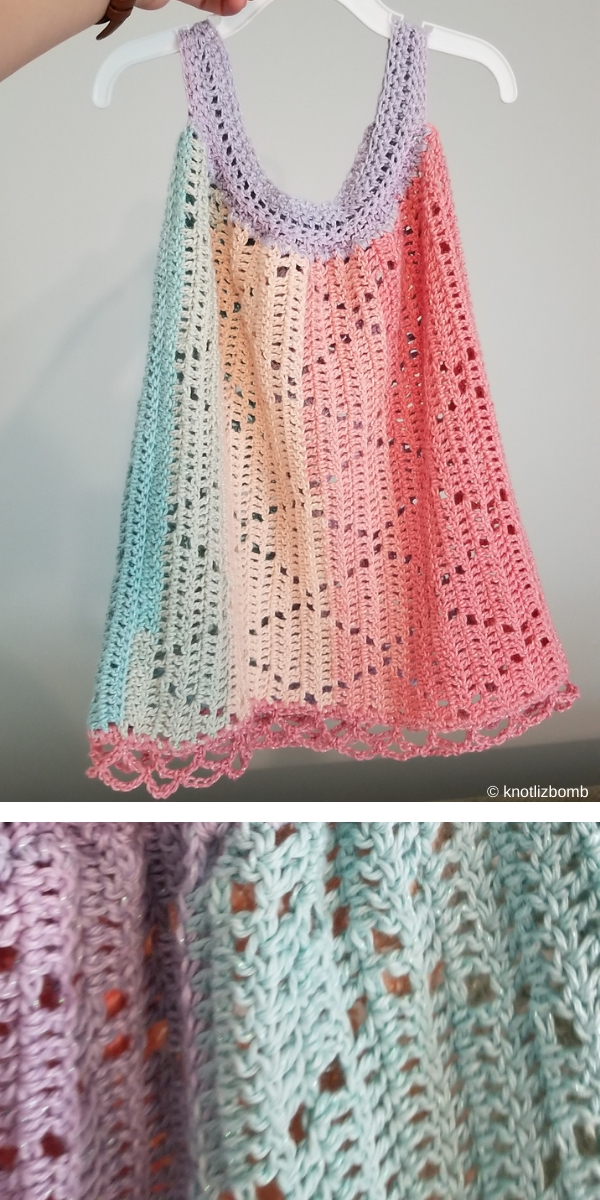 Summer Diamonds Toddler Dress Free Crochet Pattern