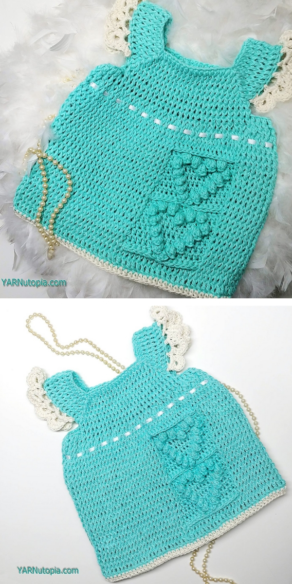 Happy Hearts Baby Dress Free Crochet Pattern
