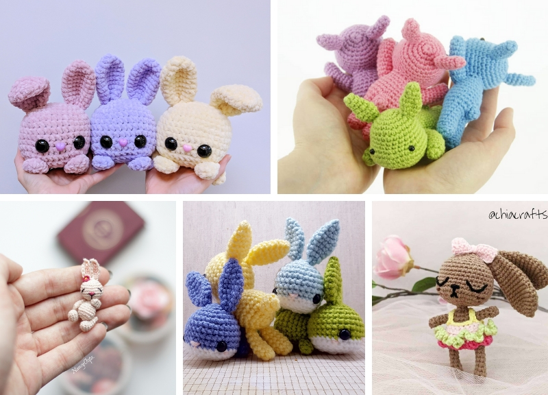 10 Tiny Amigurumi Bunnies Free Crochet Pattern