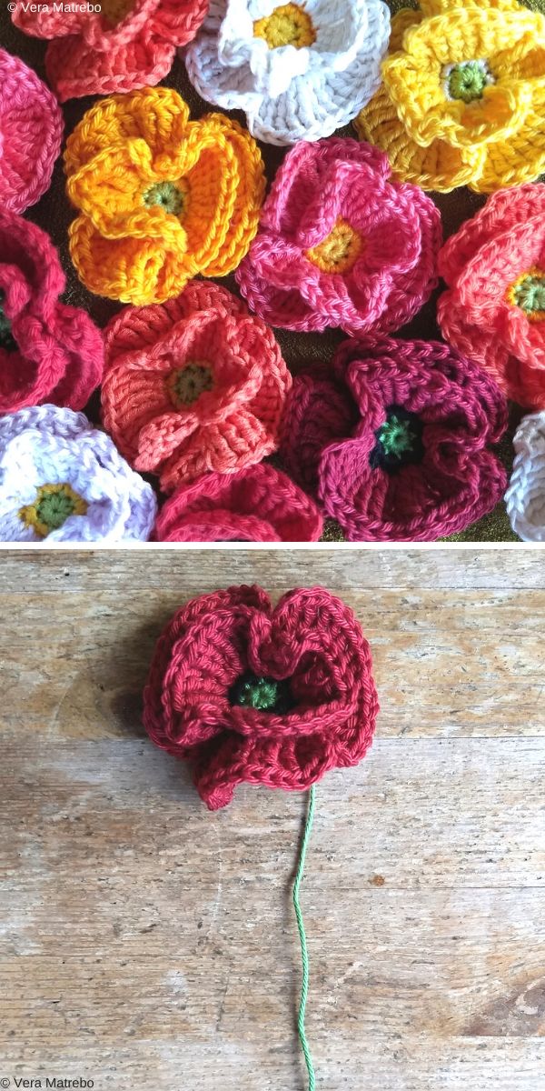 Mohnblume - Poppy Free Crochet Pattern