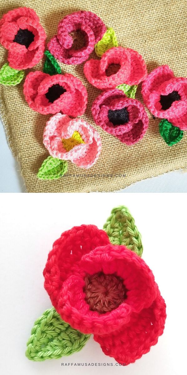 Poppy Flower crochet pattern