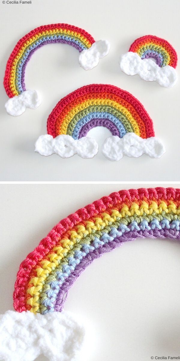 RAINBOW Applique Free Crochet Pattern