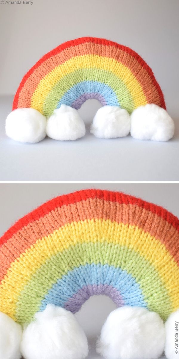 Rainbow Decoration Free Knitting Pattern