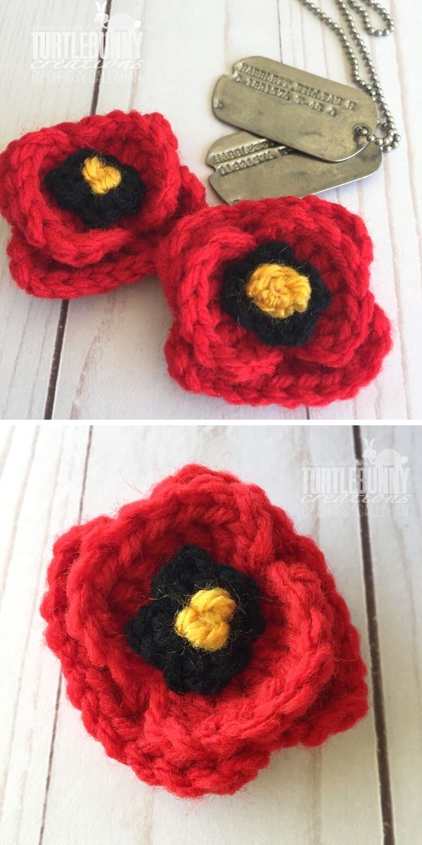 Remembrance (Field) Poppy Free Crochet Pattern