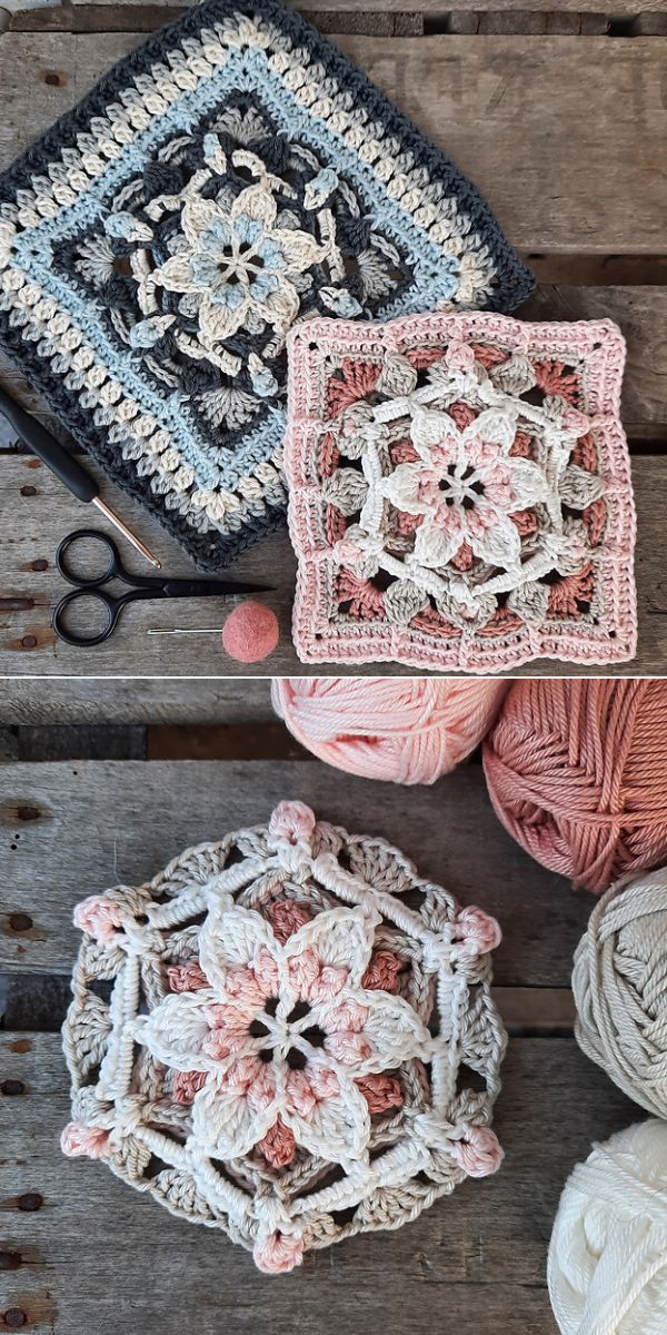 lily square free crochet pattern