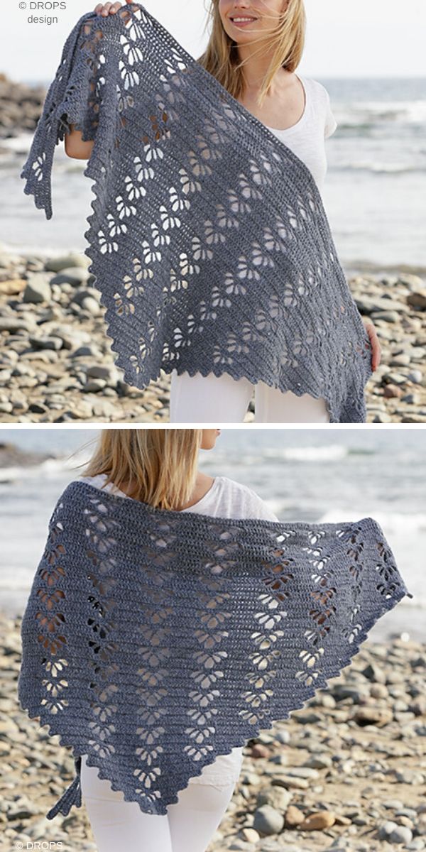 Wave Whisperer Shawl Free Crochet Pattern