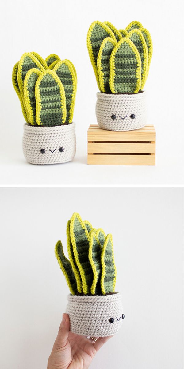 Amigurumi Snake Plant free crochet pattern