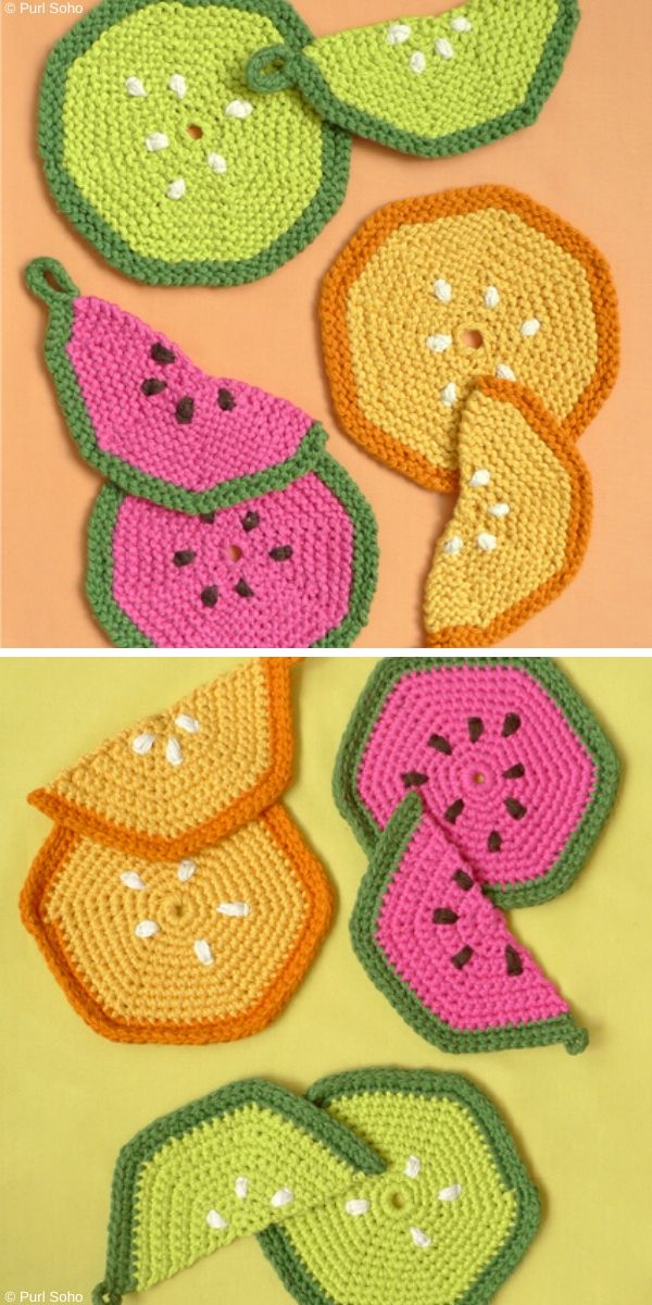 Colorful and Practical Knitted Hotpads – 1001 Patterns