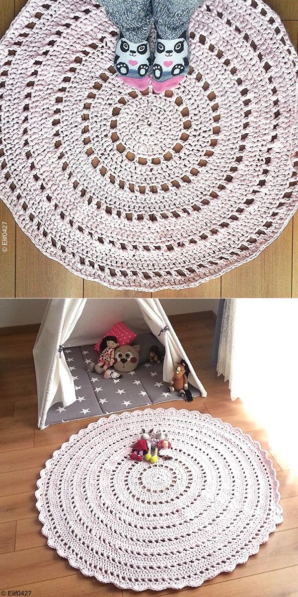 Gorgeous Mandala Floor Rug Free Crochet Pattern