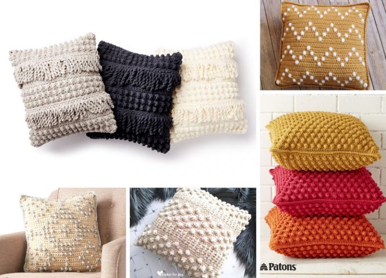 19 Lovely Crochet Pillows With Bobbles