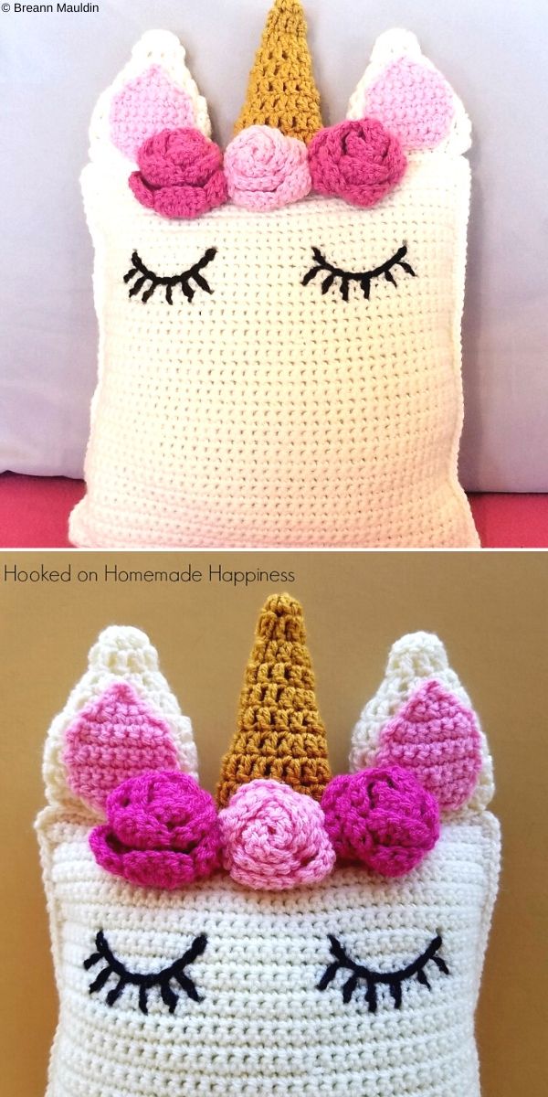 Unicorn Pillow Friend Free Crochet Pattern