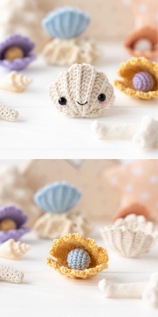 seashell amigurumi free crochet pattern