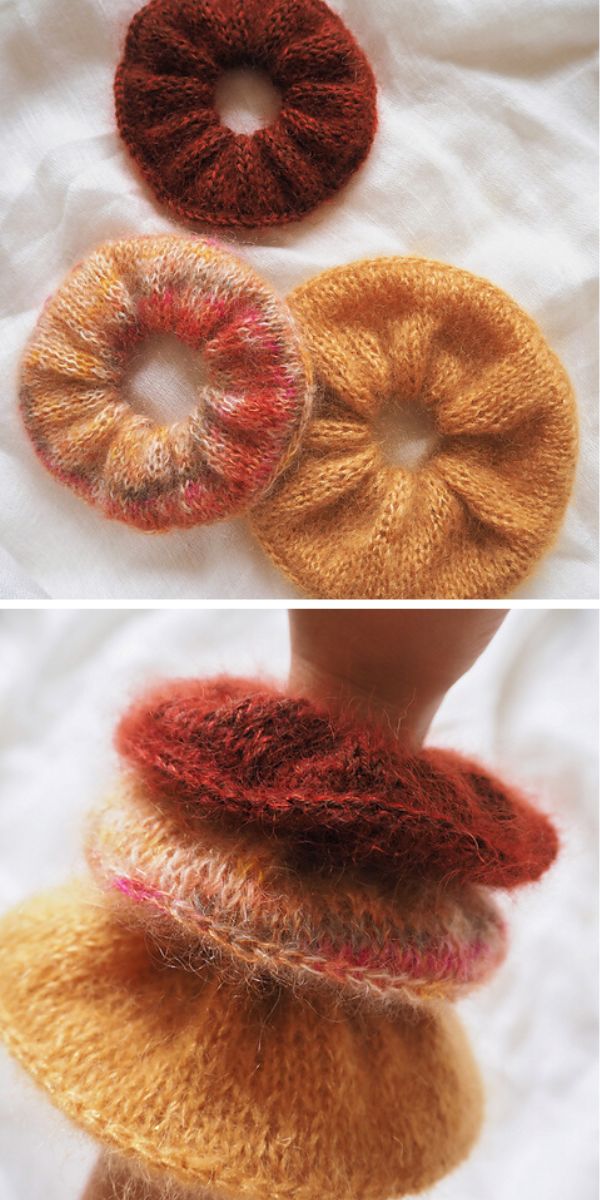 knitted scrunchies free pattern