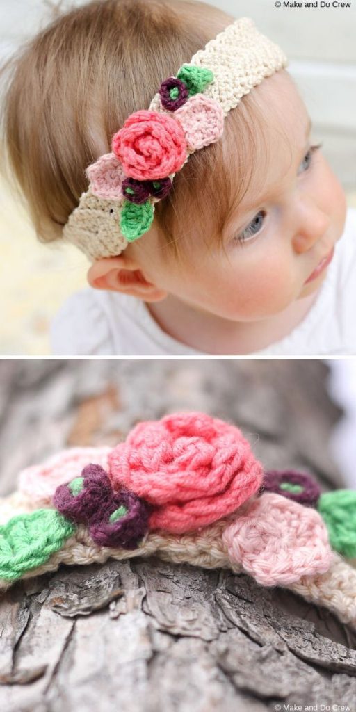 Boho Flower Headband Free Crochet Pattern