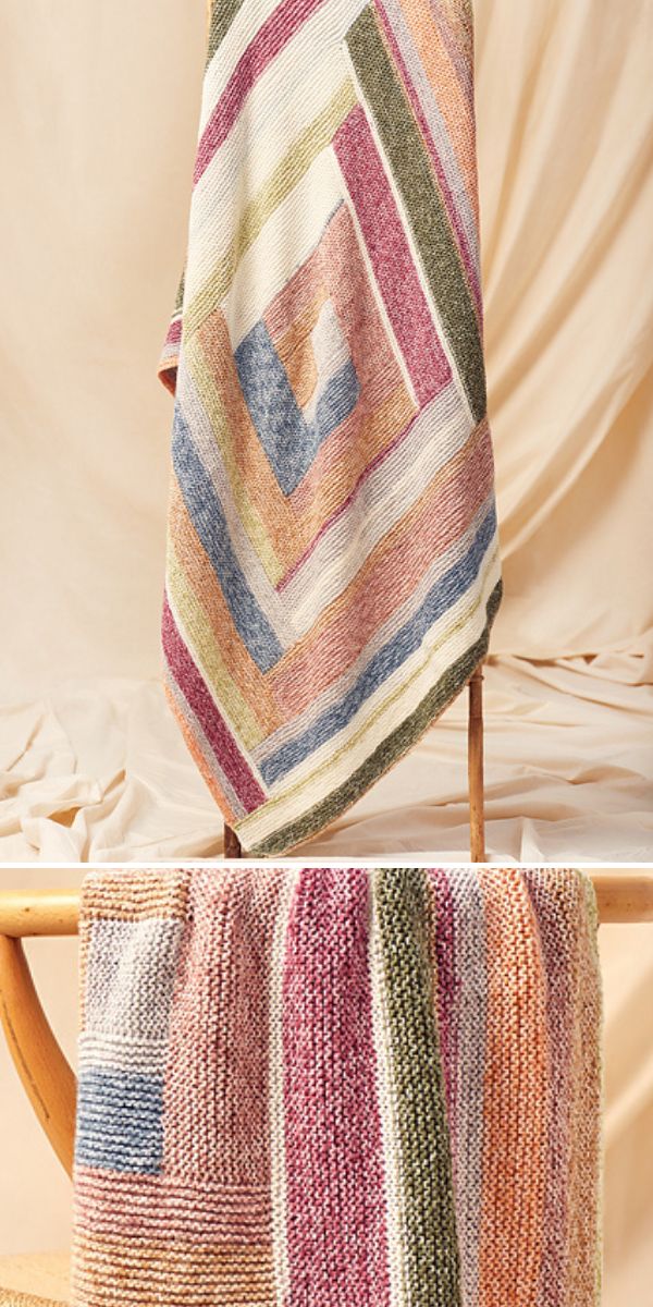 free color block knit blanket pattern