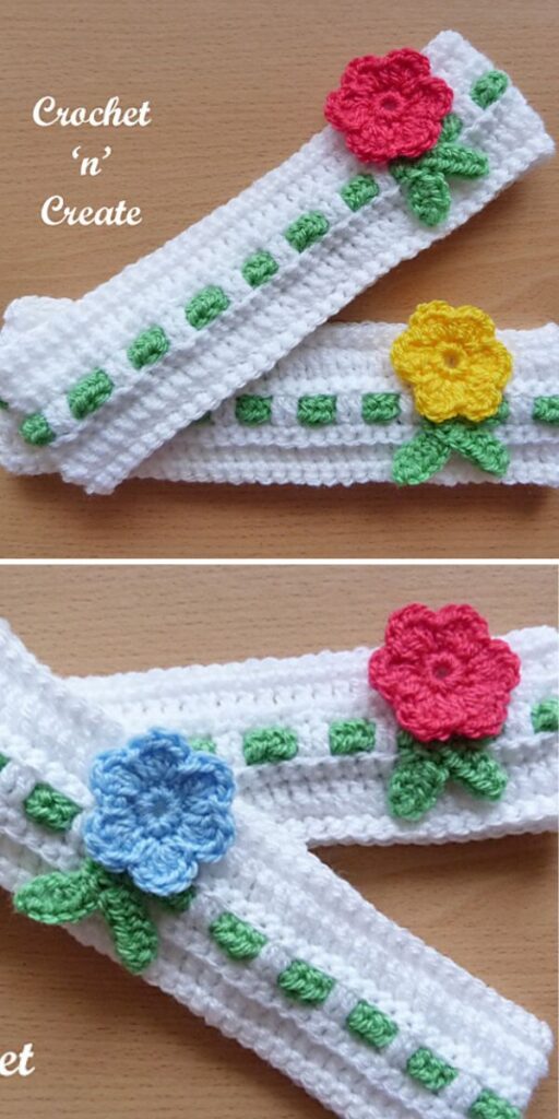 free crochet floral headband pattern