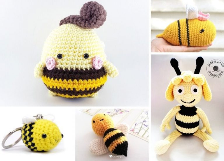 Cute And Happy Crochet Amigurumi Bees