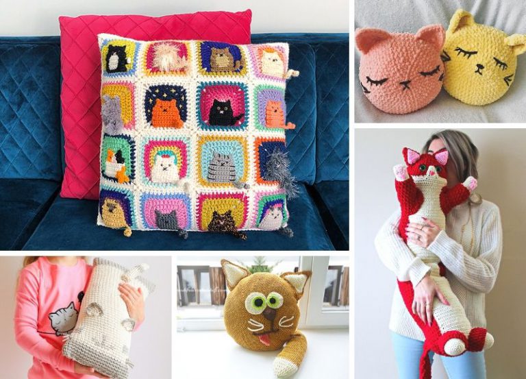 Adorable And Comfy Crochet Cat Pillows