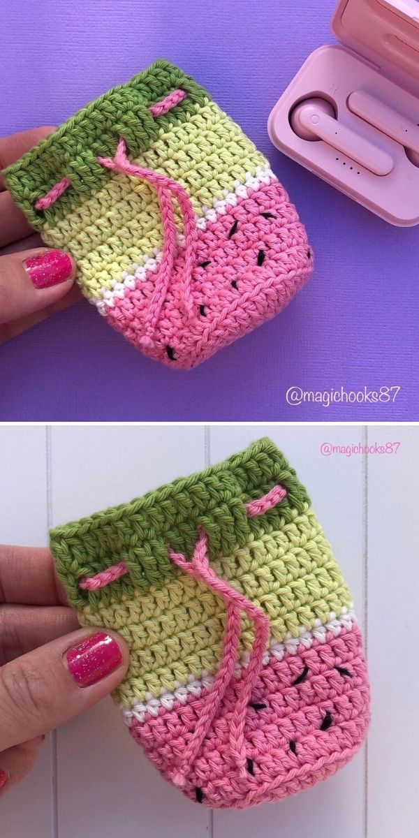 Mini Watermelon Bag Free Crochet Pattern