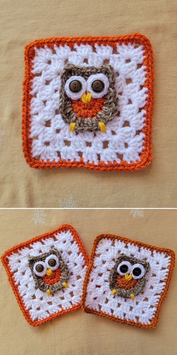 owl granny square free crochet pattern