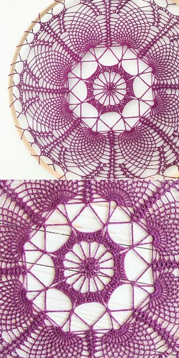 purple advanced lace mandala with delicate design