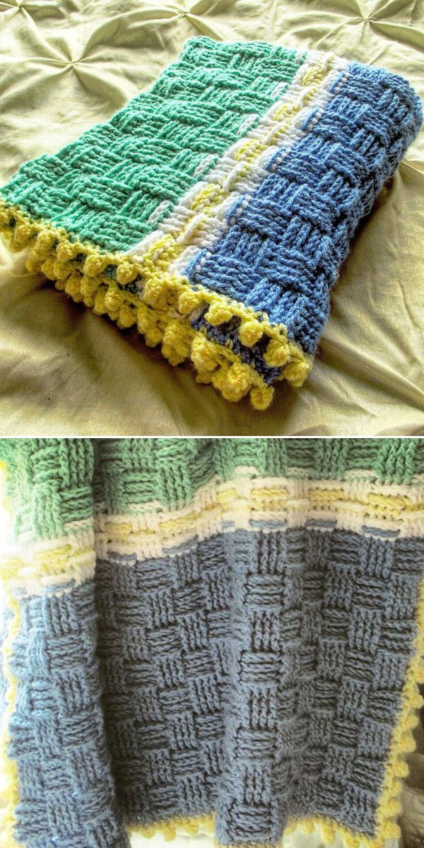 free basket weave baby blanket crochet pattern