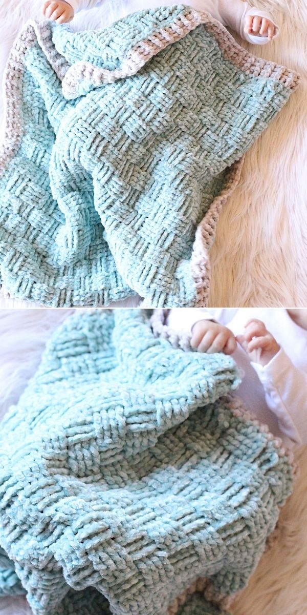 Basketweave baby blanket