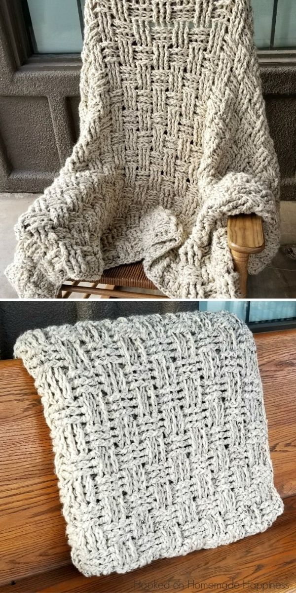 Chunky Basketweave Throw Crochet Pattern