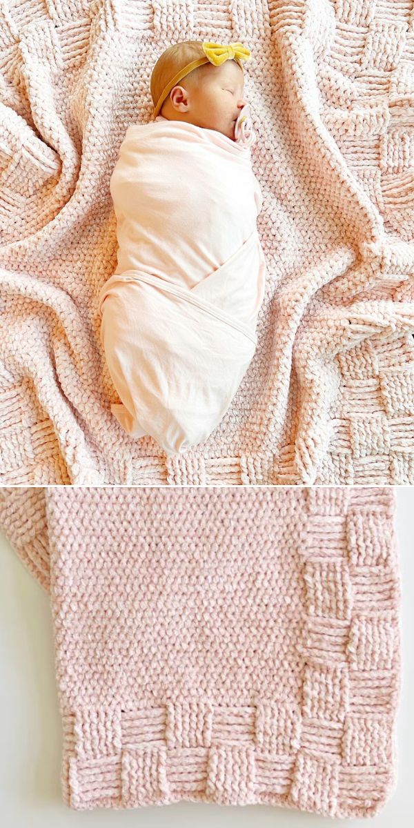 Basketweave baby blanket free crochet pattern