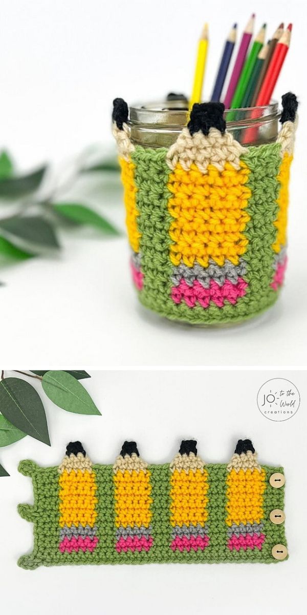 free pencil holder cover crochet pattern