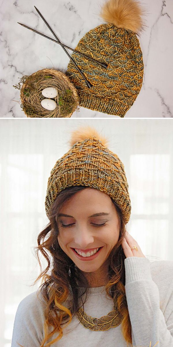 free Lattice Knit Hat pattern