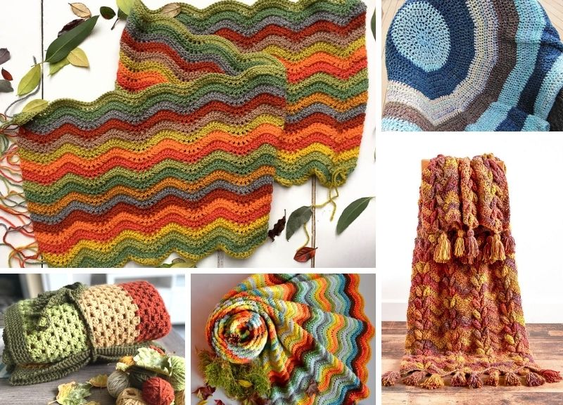 Autumn Woodland Crochet Blanket Kit - all-inclusive gift for crocheters -  ideal for beginners