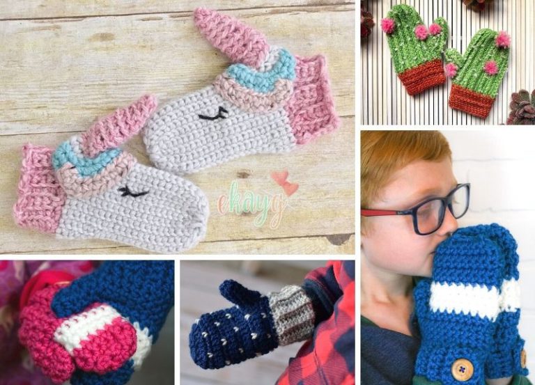 15 Adorable Fun Crochet Mittens for Kids and Adults